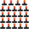 Upgraded Three-Way Atomizing Nozzle for 1/4 Inch Irrigation Tubing, 24 Pcs Adjustable Micro Spray Irrigation Emitters with Integrated 1/4 Inch Tee Fittings for Misting Watering System