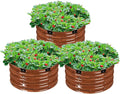 VEVOR 3 Pcs 2x2x1ft Round Galvanized Raised Garden Bed Kit, Outdoor Metal Raised Beds for Gardening Vegetables, Easy Assembly Garden Planter Box for Flowers Fruits with Open Base