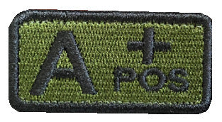 Embroidered Tactical Blood Type Patch - Essential Velcro ID for First Responders