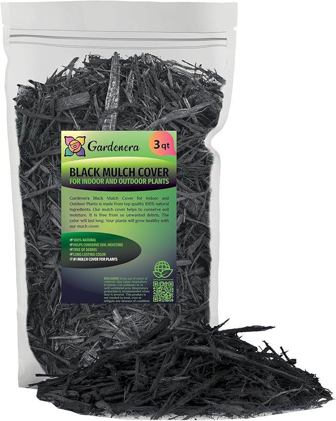 Black Mulch - Create a Striking and Eye-Catching Garden Design - 3 QUARTS
