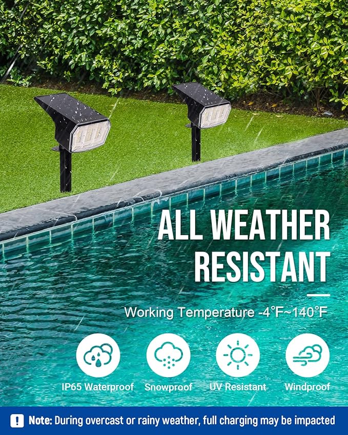 Solar Spot Lights Outdoor 63 LED 3 Lighting,Waterproof IP65 Modes Spotlights for Outside House Yard Garden Landscape Lights 6 Pack (Natural Lihgt)