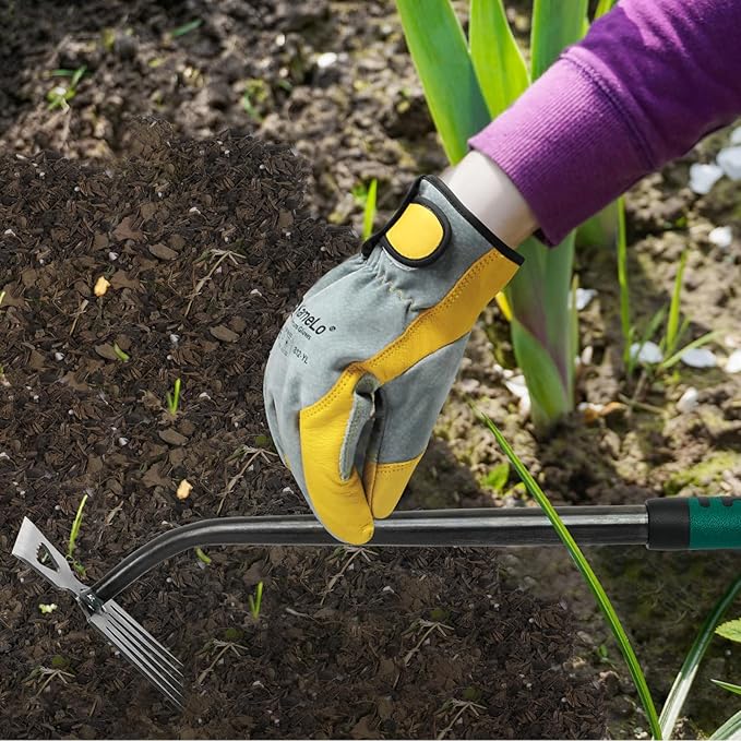 Weed Puller Tool, Time-Saving Garden Tools, Upgraded Hadfield Steel Weeding Tool Multifunctional Weeder, Dandelion Weed Puller Tool Gardening Tools for Yard, 6 Teeth