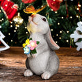SIX FOXES Solar Garden Rabbit Statues Light - Easter Bunny Decor for Garden, Lawn, Patio, Balcony, Yard Ornament, Gifts for Kids, Women, Mom