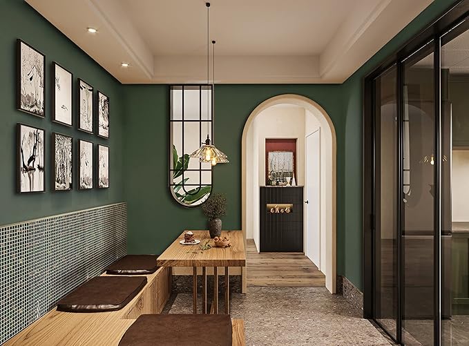 Dimoon 590''x17.7'' Green Peel and Stick Wallpaper Contact Paper Modern Self Adhesive Wall Paper Removable Renter Friendly Textured Solid Color Shelf Cabinet Vinyl Roll (590''x17.7'',Dark Green)