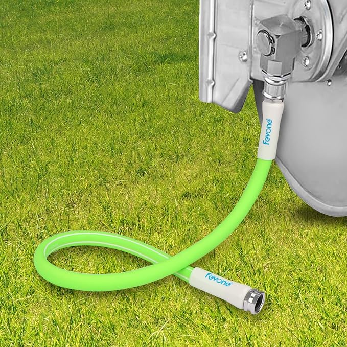 Fevone 100 ft Garden Hose, Heavy Duty Water Hose, Hybrid Polymer, Kink Resistance, Flexible, Durable, Leak Free, Aluminum Fittings, 3/4" GHT, 5/8" ID, 600 Psi, Drinking Water Safe