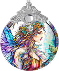 Stained Glass Suncatcher, Jocidea Fairy Ornament, Christmas Ornaments, Holidays Ornaments, Christmas Tree Decor, Fairy Decor for Home, Fairy Gifts
