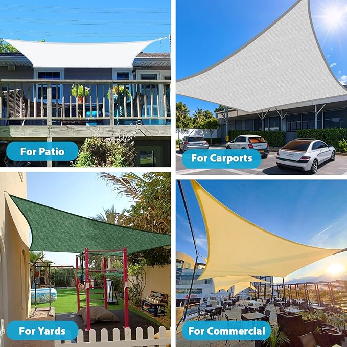 Amagenix Sun Shade Sail 8'X16'Curved Edge Outdoor Shade Canopy Dark Grey Breathable 95% UV Block Shade Cloth for Patio Garden Backyard (We Make Custom Size)