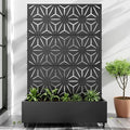 Casaphoria Metal Raised Garden Bed with Trellis and Wheels, 72"x47"x16" Planter Box for Climbing Plants, Vegetables & Vines, Features Drainage Holes and Privacy Screen (Black-Star)