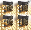 LOFTEK Solar Deck Lights, 4 Pack Solar Fence Lights, Outdoor Garden Decorative Light, Dusk to Dawn, Waterproof, Fence Post Light for Railing, Patio, Backyard, Stair, Step, Camping, Warm White
