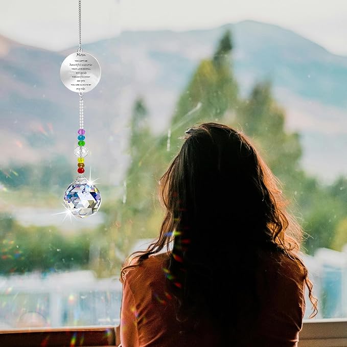 Memorial Gifts Crystal Suncatcher,Unique Sympathy Gifts for Loss of Loved One,Rainbow Maker Bereavement Gifts Box for Loss of Father Mom Dad Son Daughter Husband Brother Grandmother (Mom)