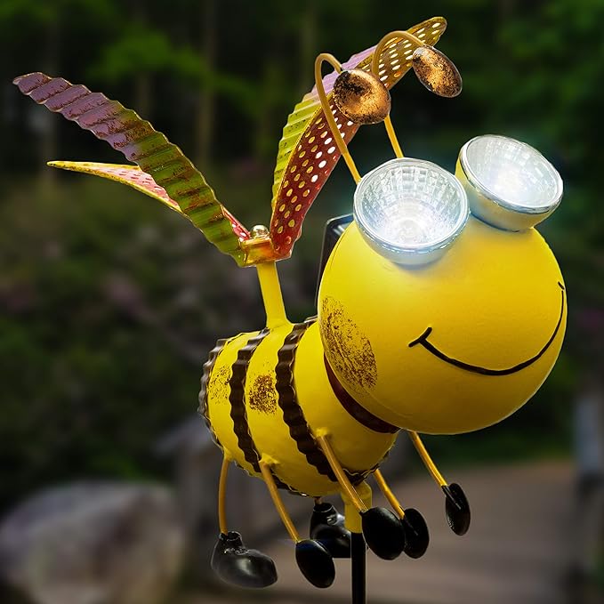 Bee Garden Decor - Add A Touch of Whimsy to Your Outdoor Living Space with This Bumble Bee Metal Yard Art - Bee Yard Decor