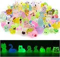 Luminous Woodland Mini Resin Animals Figures 100 Pcs Glow in The Dark Tiny Plastic Animals Small Little Miniature Animals Figurines for Hiding Miniature Fairy Garden Accessories