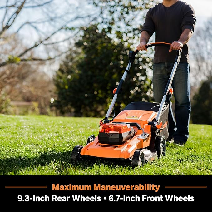 LawnMaster CLMF4819A 48V MAX* 19-inch Brushless Cordless Mower with 2X24V MAX* 4.0Ah Battery and a Dual Charger