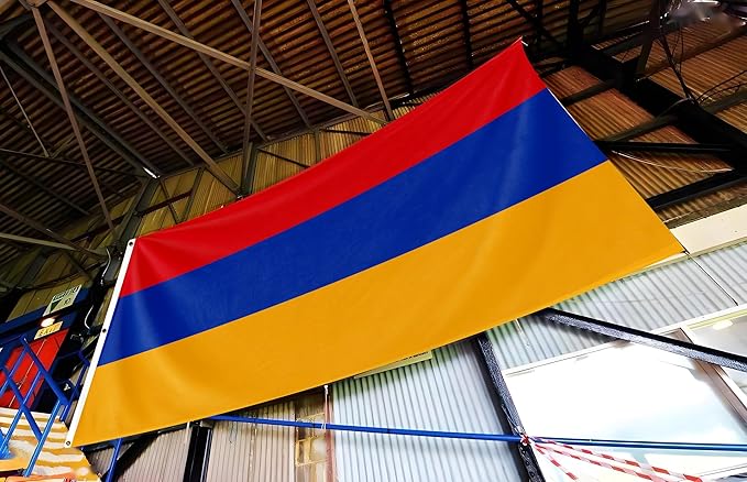 Armenia Extra Large Flag 12x18FT Giant Armenian National Polyester Flag With 5 Grommets For Patriotic Armenian Themed Festival Events Party Decoration(Armenia, 12x18FT)