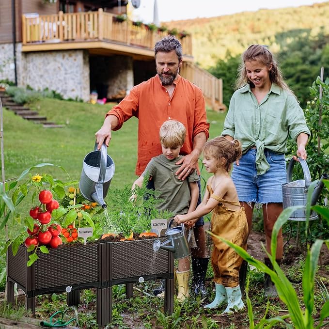 Raised Garden Bed with Legs Planters for Large planters Outdoor Plants Elevated Plastic Garden Planter Boxes Plant pots for Patio Backyard Porch Deck to Planting Flowers Vegetables and Herbs