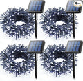 Voolex 4-Pack Solar Christmas String Lights Outdoor - 100LED 33FT Solar Powered LED String Light Waterproof with 8 Modes for Garden, Fence, Holiday, Party, Balcony, Xmas Decorations Cold White
