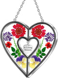 KY&BOSAM Heart Suncatcher In Loving Memory Memorial Gift for Loss of Loved One Unique Sympathy Gift Idea Real Flower Suncatcher Bereavement Grief Gift Box for Loss of Mom Friend Son Daughter Dog Decor
