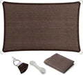 Eden's Decor Straight Flat-Edged Sun Shade Sail Rectangular 8' x 17' Brown UV-Blocking Outdoor Canopy Fabric Cloth Awning for Pergola Patio Garden Backyard Custom Size