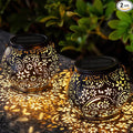 LeiDrail Hanging Solar Lanterns 2 Pack Solar Lanterns Outdoor Waterproof Garden Metal Decorative Light for Yard Patio Tree Tabletop Landscape