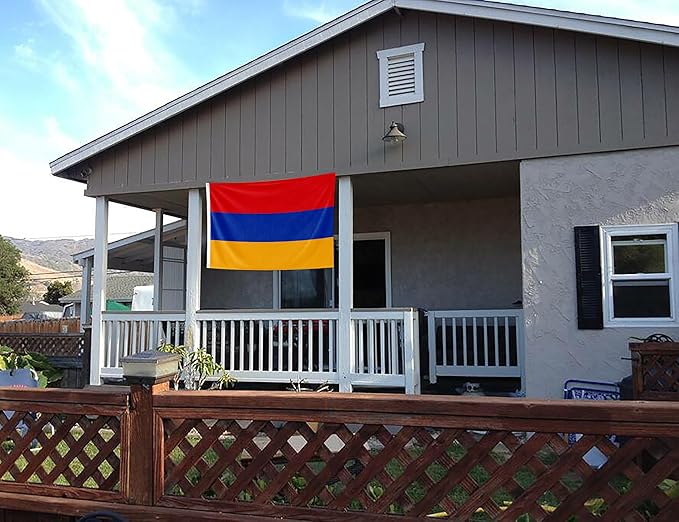 Armenia Flag 5x8FT Armenian National Polyester Flag With 2 Grommets For Patriotic Armenian Themed Festival Events Party Decoration(Armenia, 5x8FT)