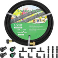 MAMIZO Soaker Hose Kit 150 ft 1/2", Solid Brass Connectors Rubber Longer Lasting, Heavy Duty Drip Hose to Save 70% Water, Soaker Hose for Garden, Lawn and Yard