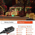 2 Pack Christmas String Lights Indoor Outdoor, Super Bright 66FT 200 LED String Lights Waterproof, Twinkle Xmas Lights with Timer for Christmas Tree Decorations (Red and Green)