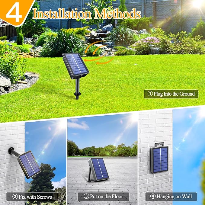 Ollny Solar String Lights for Outside, 2 Pack Total 132FT 400LED Solar Christmas Lights Outdoor, IP67 Waterproof 8 Modes String Lights for Tree Yard Garden Patio Party, Blue