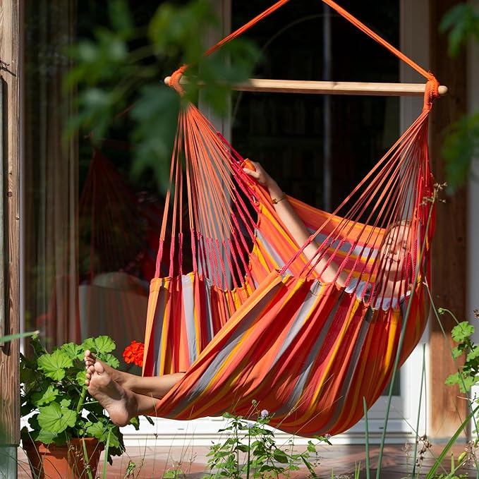 LA SIESTA® - Medium Basic Domingo Hammock Swing Chair - Weather & Tear Resistant Hanging Hammock Chair - Indoor Outdoor Hammock Chair Swing - Patio Porch Bedroom Hanging Chair - Max 250 Lbs, Toucan