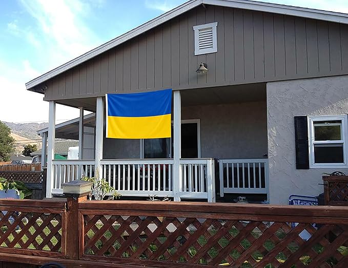 Double Sided Ukraine Flag 4x6FT Ukrainian National Polyester Flag With 2 Grommets For Patriotic Ukrainian Themed Festival Events Party Decoration(Ukraine, 4x6FT-3ply)