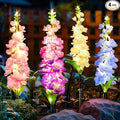 KOOPER Solar Lights Outdoor Garden Decor, 4 Pack Upgraded Delphinium Solar Garden Lights, 36 LEDs Garden Lights Solar Powered, Waterproof Solar Lights for Outside, Solar Flowers Lights for Yard Decor