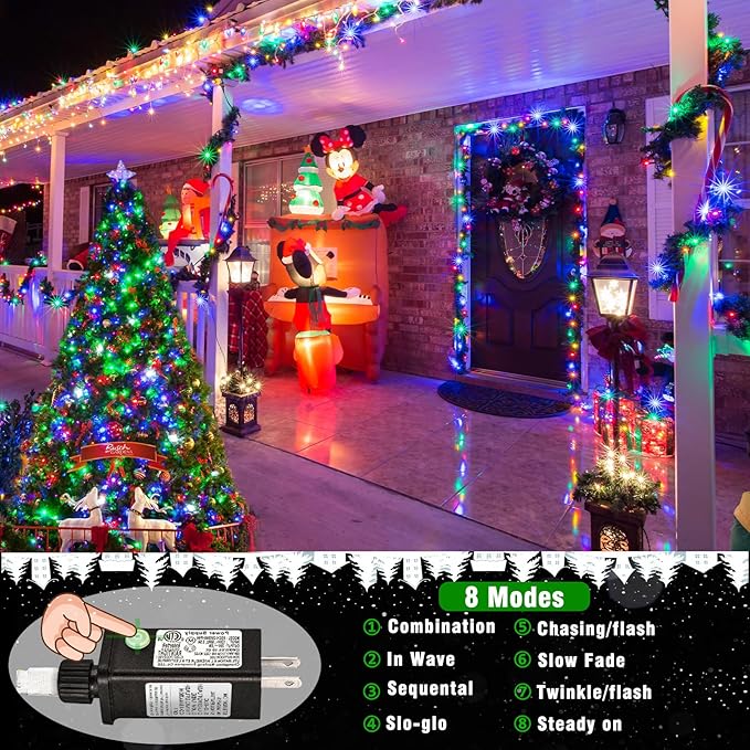 Vivideal 165ft Easter Lights Outdoor Waterproof, 500 LED Pastel Lights for Easter Clear Wire with 8 Modes, Plug in Pastel Fairy String Light for Bedroom Tree Home Party Garden Decorations
