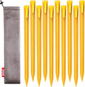 10-Pack Plastic Tent Stakes – 12-Inch Heavy Duty Canopy Anchoring Pegs for Camping, Gardening, Landscaping, Backpacking – Lightweight, Rust-Proof, Reusable Camping Stake