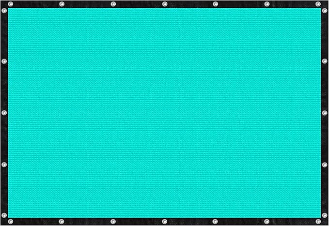 VICLLAX Shade Fabric Sun Shade Cloth with Every 2 FT Grommets for Patio Garden Pergola Cover Canopy 5x16 FT, Turquoise