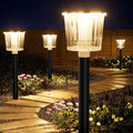 Super Bright Solar Pathway Lights Outdoor Powered,Adjustable Warm&Cool White,Waterproof IP65 Garden Decor Landscape Lighting Outside for Yard/Patio/Walkway/Driveway/Landscape (Obsidian Black, 6 Pack)
