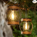 Solar Outdoor Lanterns,Hanging Solar Lights Outdoor Waterproof Metal Solar Table Lights Solar Powered Lanterns Decorative Tree Lanterns Outdoor Lamp for Patio Garden Yard Pathway, 2 Pack