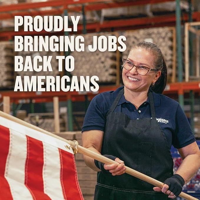 American Flag | American-Sourced Nylon Fabric, Embroidered Stars, Hand-Stitched | Proudly Made in USA (5' x 8')