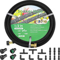 MAMIZO Soaker Hose Kit 50 ft 1/2", Solid Brass Connectors Rubber Longer Lasting, Heavy Duty Drip Hose to Save 70% Water, Soaker Hose for Garden, Lawn and Yard