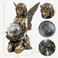 Garden Statues Outdoor Flower Fairy Decor,Solar Powered Outdoor Resin Statues-Patio Lawn Yard Porch, Funny Garden Fairies Ornaments Figurines for Outside Garden Gifts,8.31 Inches Tall