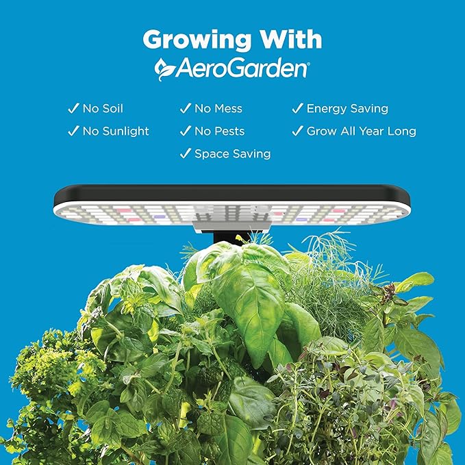 AeroGarden Harvest 2.0, Indoor Garden Hydroponic System with LED Grow Light, Holds up to 6 AeroGarden Pods, Cream