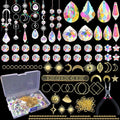 ilclviz DIY Suncatcher Making Kits for Adults 200PCS DIY Crystal Suncatcher Kit Sun Catchers Prism Supplies, DIY Gifts for Mom(Gold)
