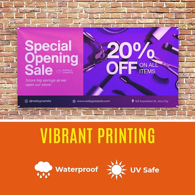Personalized Passion Vinyl Banner 8' x 15' - Customized Banner for Business, Graduation, Birthday Parties - Indoor/Outdoor Use - Full Color 13oz Vinyl Custom Signs with HD Printed Text, Photos