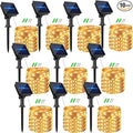 kolpop 10 Packs Solar Fairy Lights Outdoor, 32FT 80LED Solar String Lights Outdoor Waterproof, 8 Modes Copper Wire Solar Twinkle Lights for Garden Christmas Tree Party Wedding Decor(Warm White)