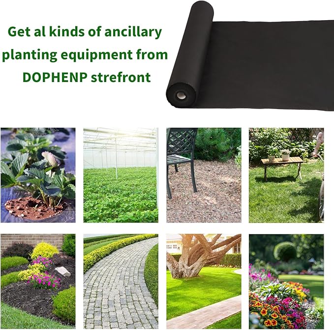 Non-Woven Weed Barrier Landscape Fabric, Durable Heavy-Duty Weed Removal Block, Easy to Set, Excellent Weed Control (3.2 oz) (3.2FT*98FT)
