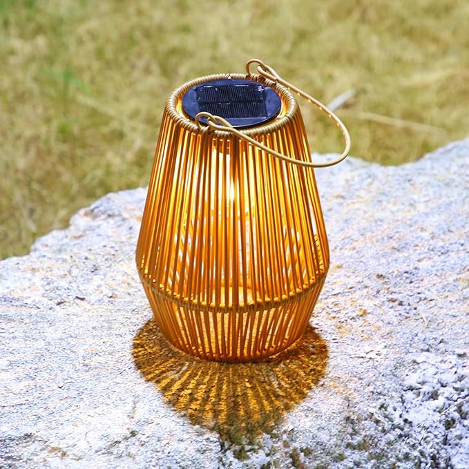 Solar Lanterns, KagoLing Solar Lights Outdoor Waterproof Solar Lights for Outside Hanging Solar Lantern Solar Table Lamp Lights Decoration for Garden,Yard,Patio,Porch,Trees,Lawn,Pathway, 2 Pack