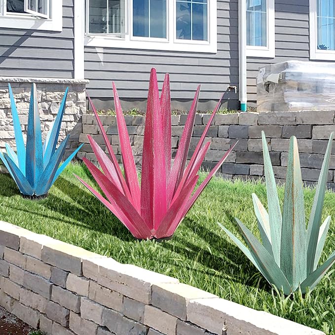 Large Tequila Rustic Sculpture, Metal Yard Art, Metal Agave Plants Outdoor Decor, Agave Metal Plants for Yard