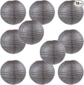 WYZworks Round Paper Lanterns 10 Pack (Dark Brown, 14") - Hanging Paper Lanterns Lamp for Wedding, Birthday, Party and Home Decorations with 8", 10", 12", 16" option