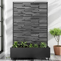 Casaphoria Metal Raised Garden Bed with Trellis and Wheels, 72"x47"x16" Planter Box for Climbing Plants, Vegetables & Vines, Features Drainage Holes and Privacy Screen (Black-Shine)