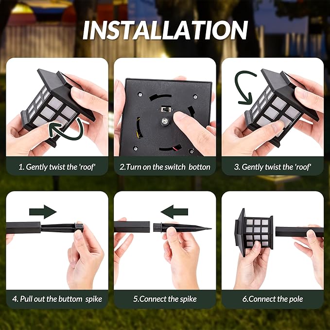 SOLPEX Solar Outdoor Lights,12 Pack Solar Path Lights, Solar Walkway Lights Outdoor, Solar Garden Lights, Solar Pathway Lights Outdoor Waterproof for Garden, Yard, Landscape and Driveway(Warm White)