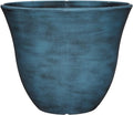 Classic Home and Garden Honeysuckle Resin Flower Pot Planter, Blue Jean, 13"