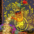 Solar Lights Outdoor Garden Decor, Cardinals Hanging Waterproof Watering Can Lights Outside Decorations for Yard Front Porch Patio Backyard Gift for Mom Grandma Women Birthday （with Shepherd Hook）